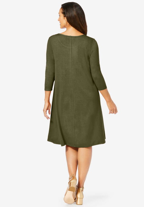Three-Quarter Sleeve T-shirt Dress, , on-hover image number null