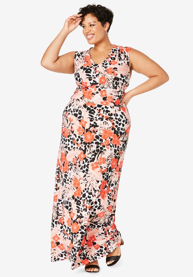 V-Neck Maxi Dress, , alternate image number null