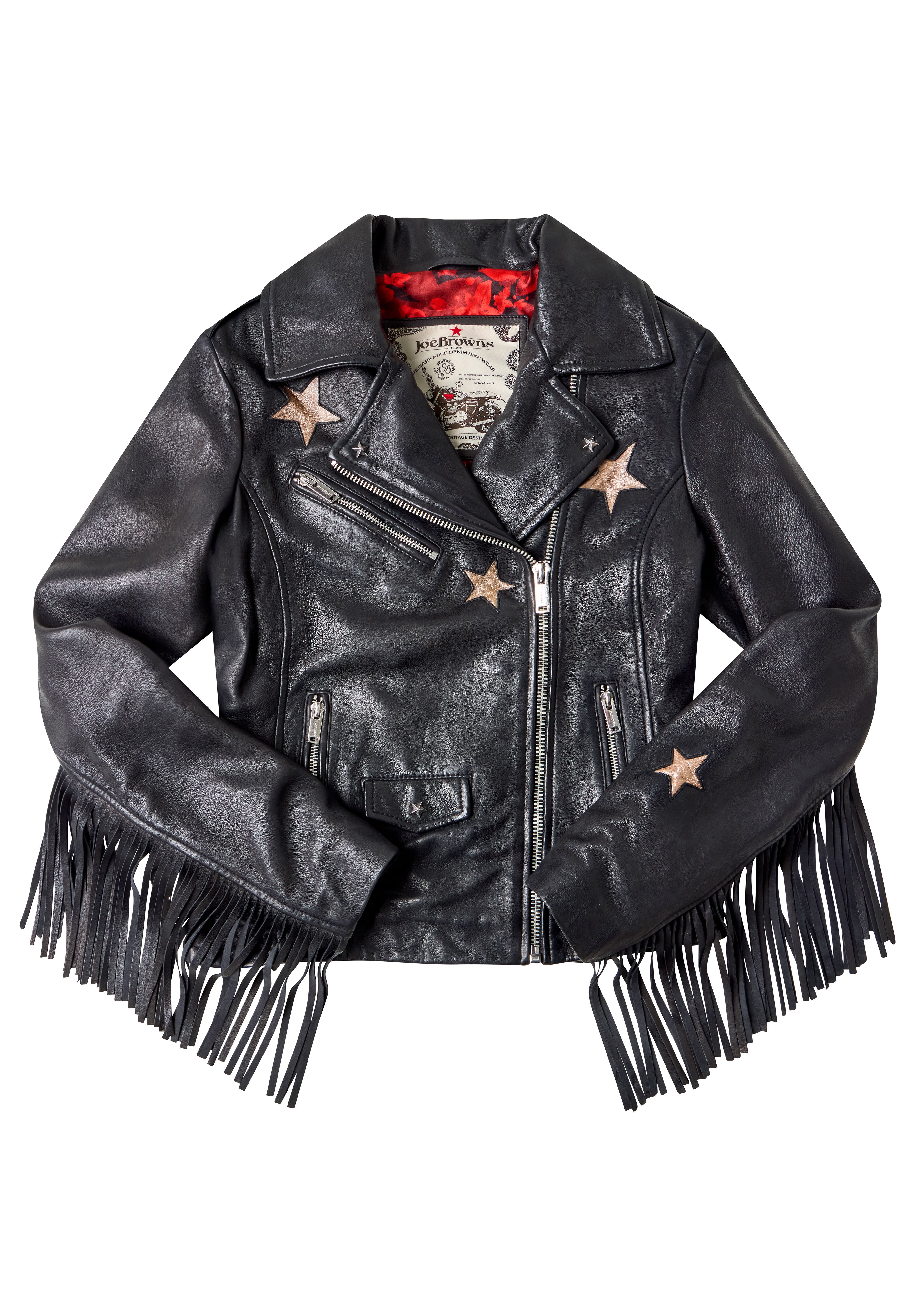 Fringe Moto Leather Jacket, METALLIC STARS, alternate image number 5