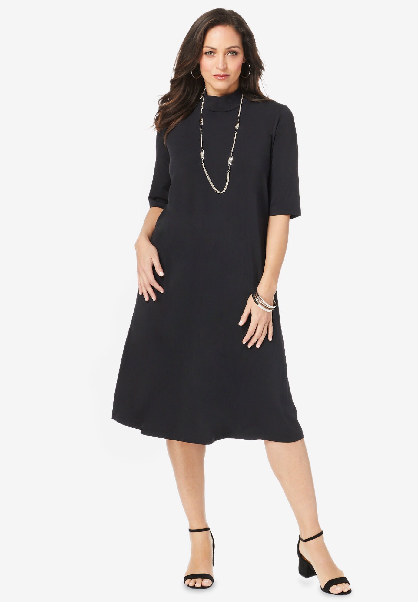Mockneck Trapeze Dress Ellos