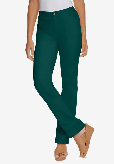 True Fit Straight Leg Jeans, EMERALD GREEN, hi-res image number null