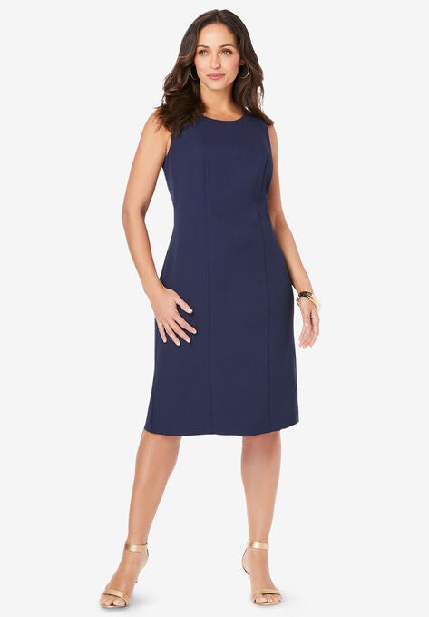 Bi-Stretch Sheath Dress, NAVY, hi-res image number null