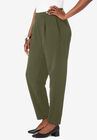 Stretch Knit Crepe Straight Leg Pants, , alternate image number null