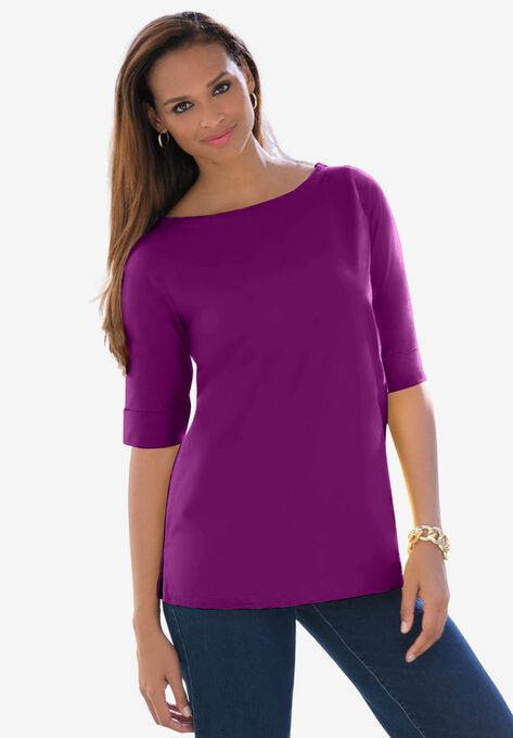 Cuff Tee, PURPLE TULIP, hi-res image number null