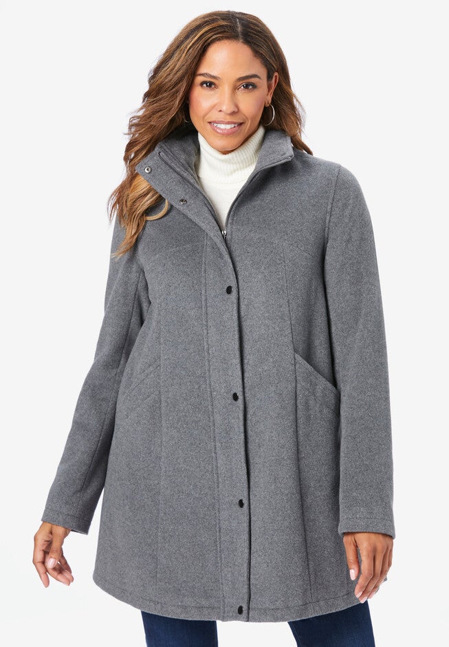 A-Line Coat, MEDIUM HEATHER GREY, hi-res image number 0