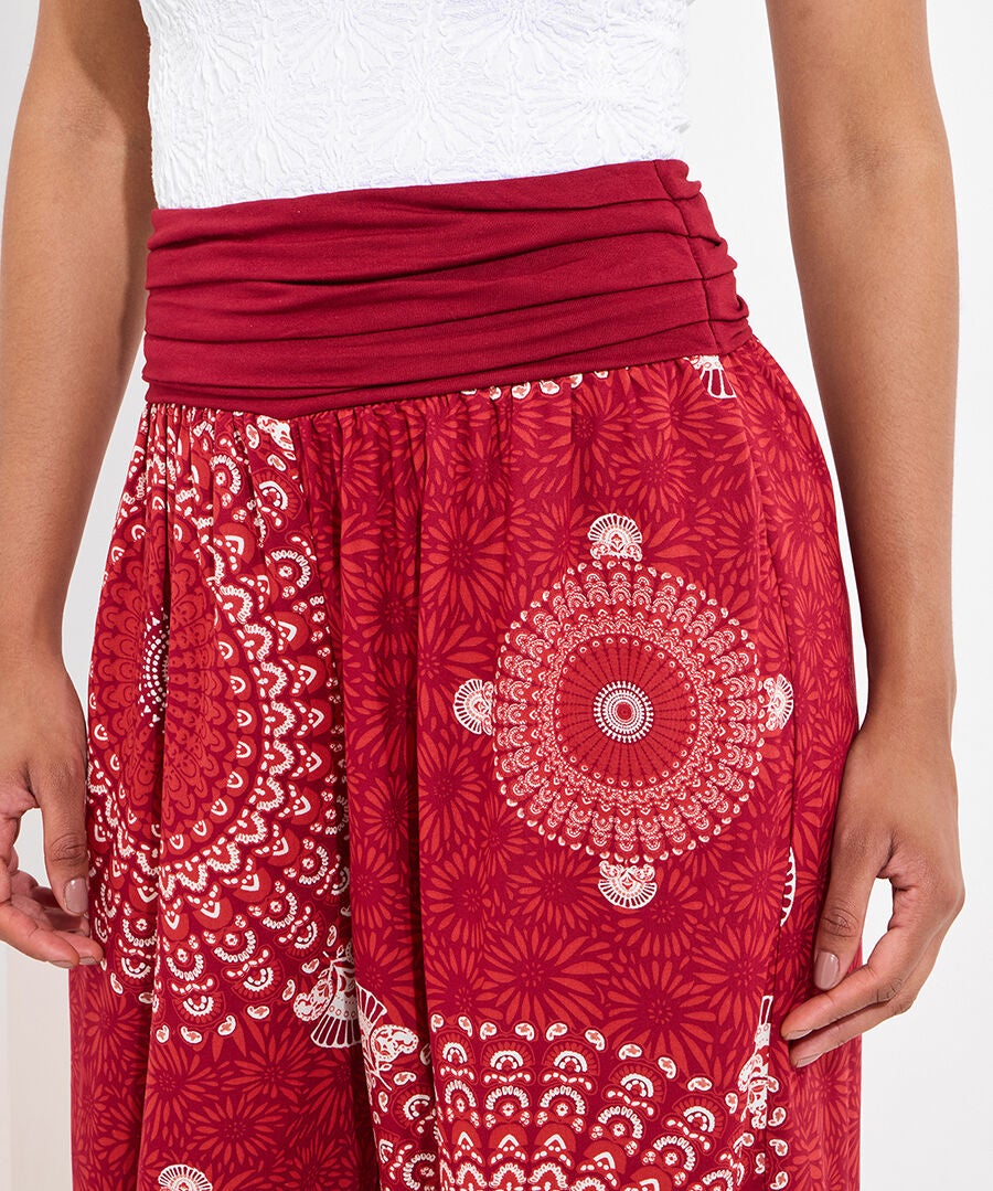 Flowy Harem Pants, RED MEGA MEDALLION, on-hover image number 1
