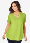 Crisscross Strap Tee, DARK LIME, hi-res image number null