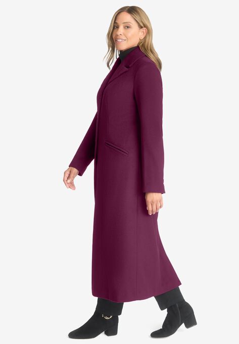 Full Length Wool Blend Coat, , alternate image number null