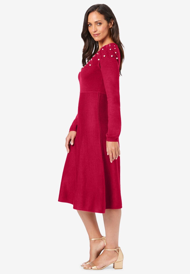 Pearl Yoke Sweater Dress, , alternate image number null
