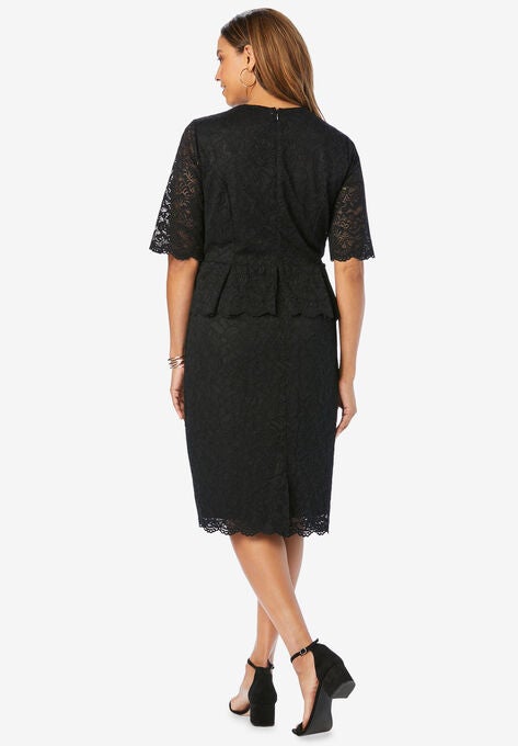 Peplum Lace Dress, , on-hover image number null