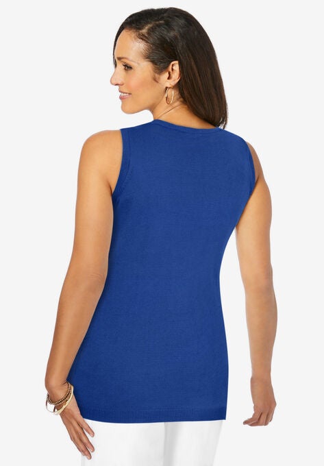 Scoop-Neck Sweater Tank, , on-hover image number null