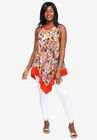 Handkerchief Hem Tunic, NEUTRAL PAISLEY FLORAL, hi-res image number null
