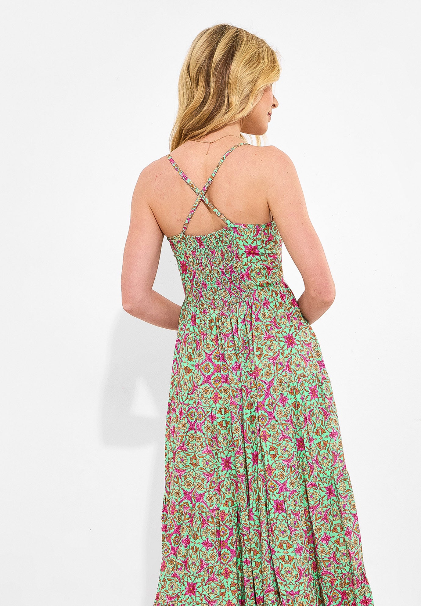 Abstract Sleeveless Maxi Dress, KALEDOSCOP GEO MEDALLION, alternate image number 2