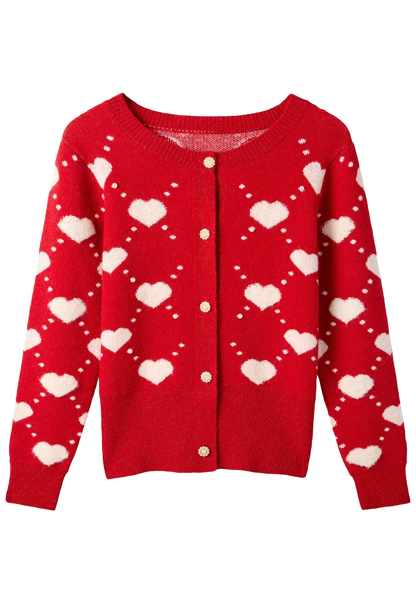 Love Sweater Cardigan, ARGYLE HEARTS, alternate image number 3