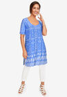 Mega Knit Tunic, FRENCH BLUE BANDANA BORDER, hi-res image number null