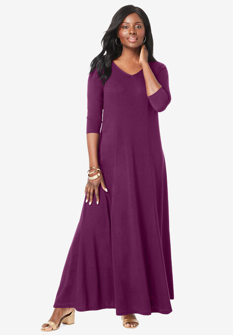 Double-V Maxi Dress, , hi-res image number null