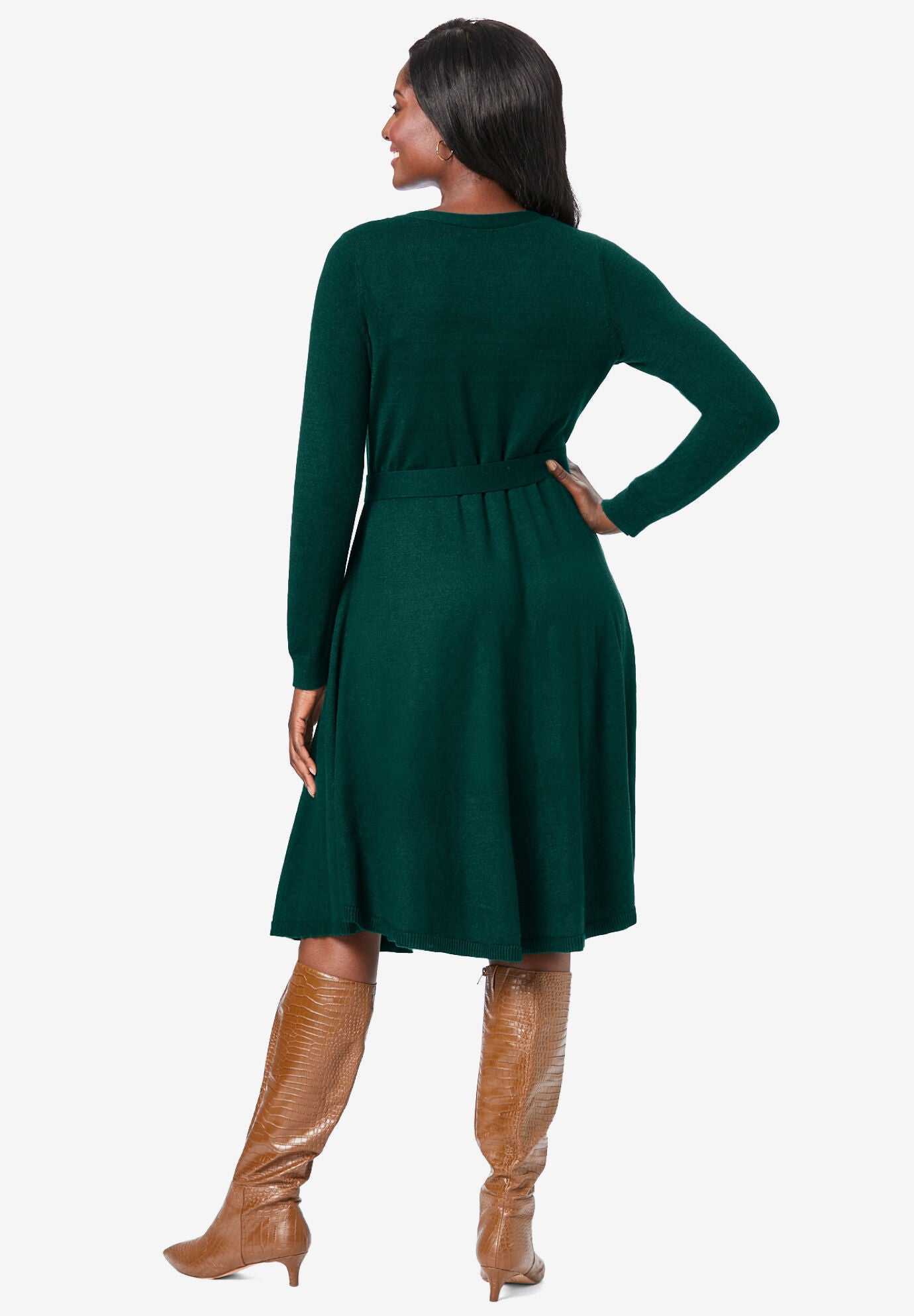 Long Sleeve Sweater Dress, , on-hover image number 1