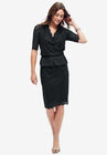 Peplum Lace Dress, BLACK, hi-res image number null