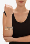Gold Tone Fringe Necklace, Bracelet and Earring Set, Crystal, 17", , alternate image number 4