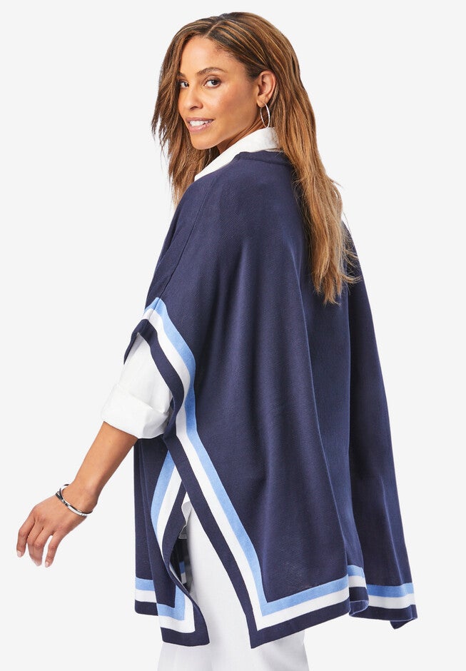 Colorblock Poncho, , alternate image number 2