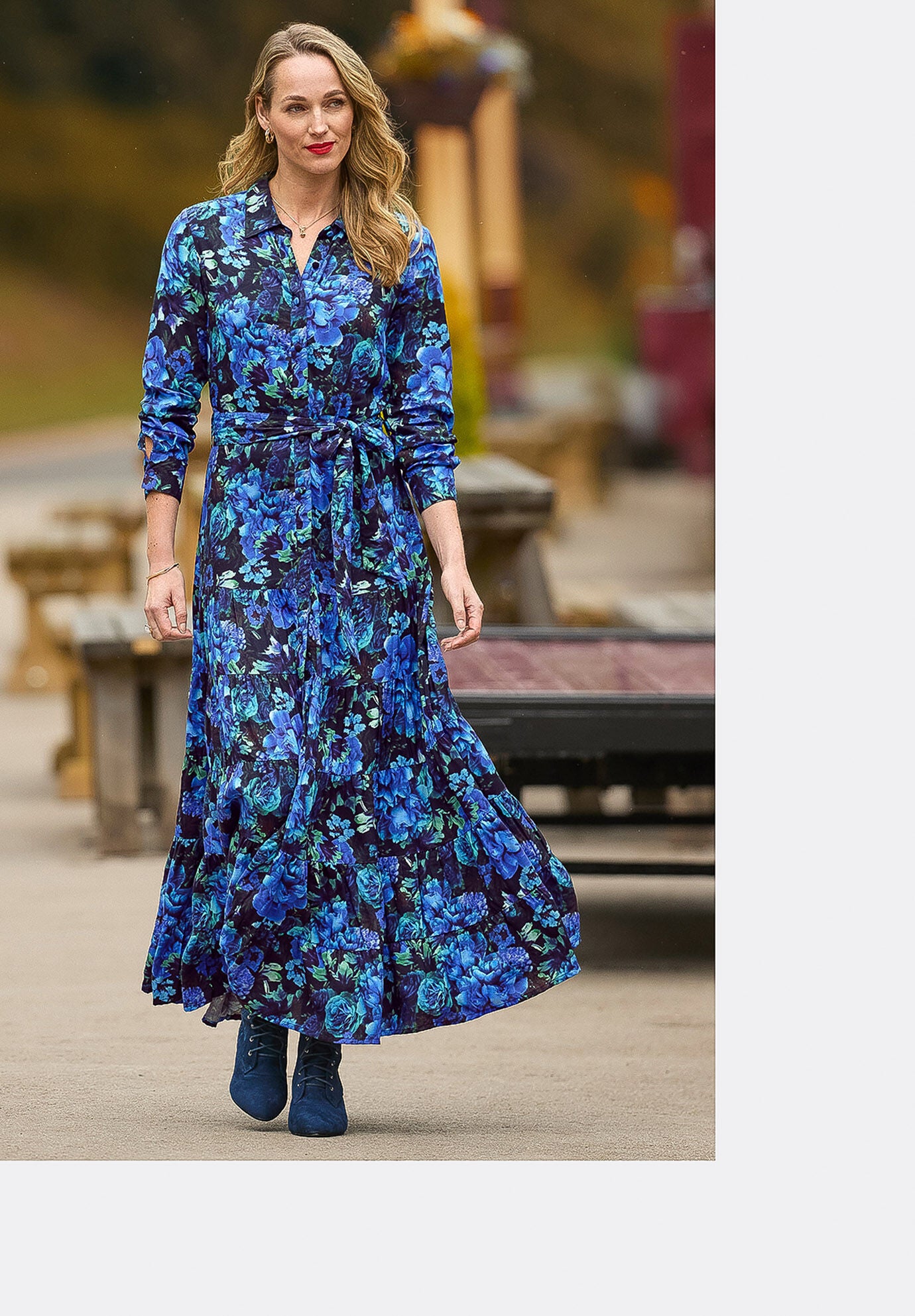 Garden Maxi Shirtdress, SAPPHIRE POPPY FLORAL, alternate image number 7