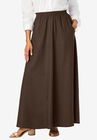 Linen Maxi Skirt, CHOCOLATE, hi-res image number null