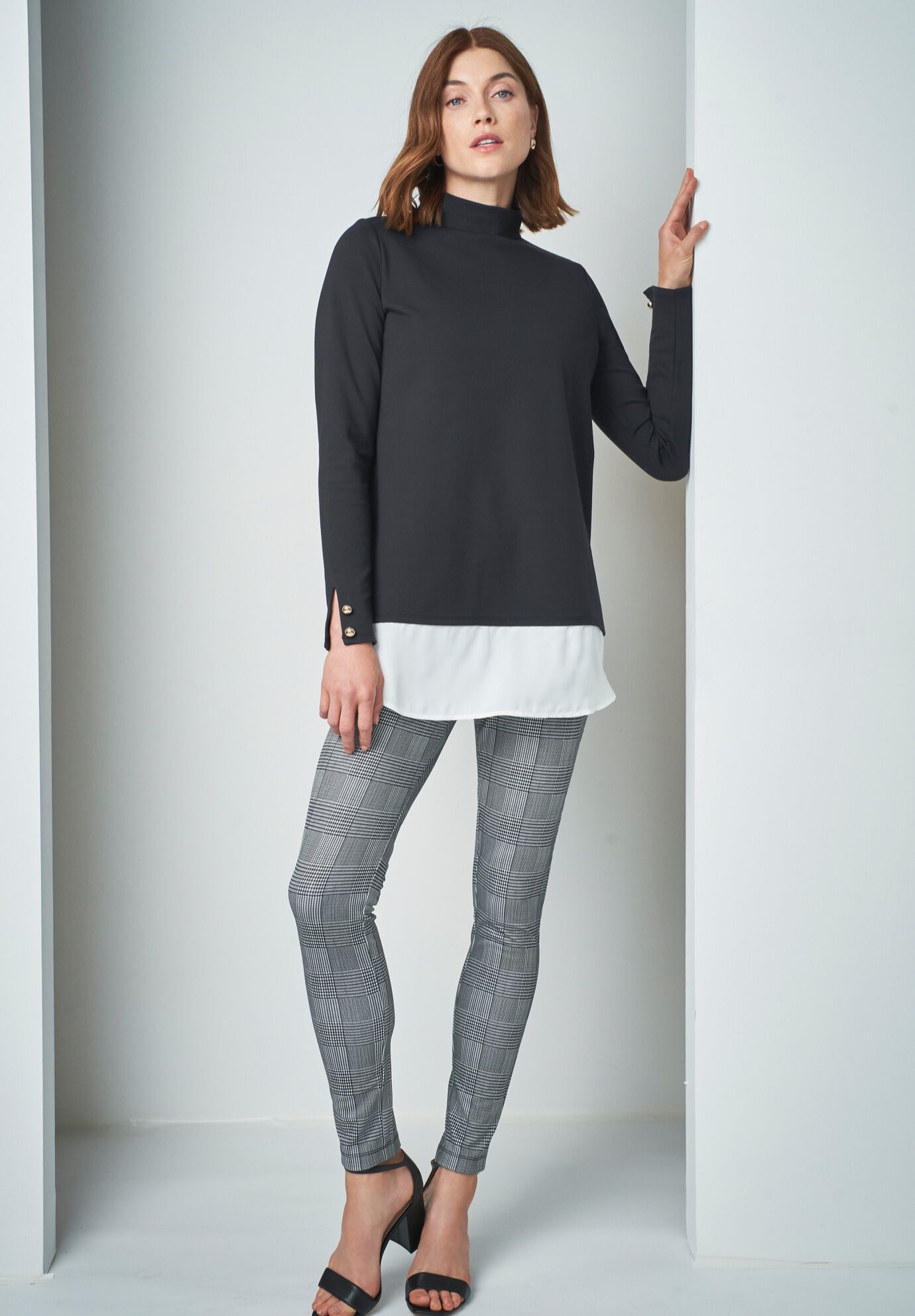 Mixed Media Ponte Top, , on-hover image number 1