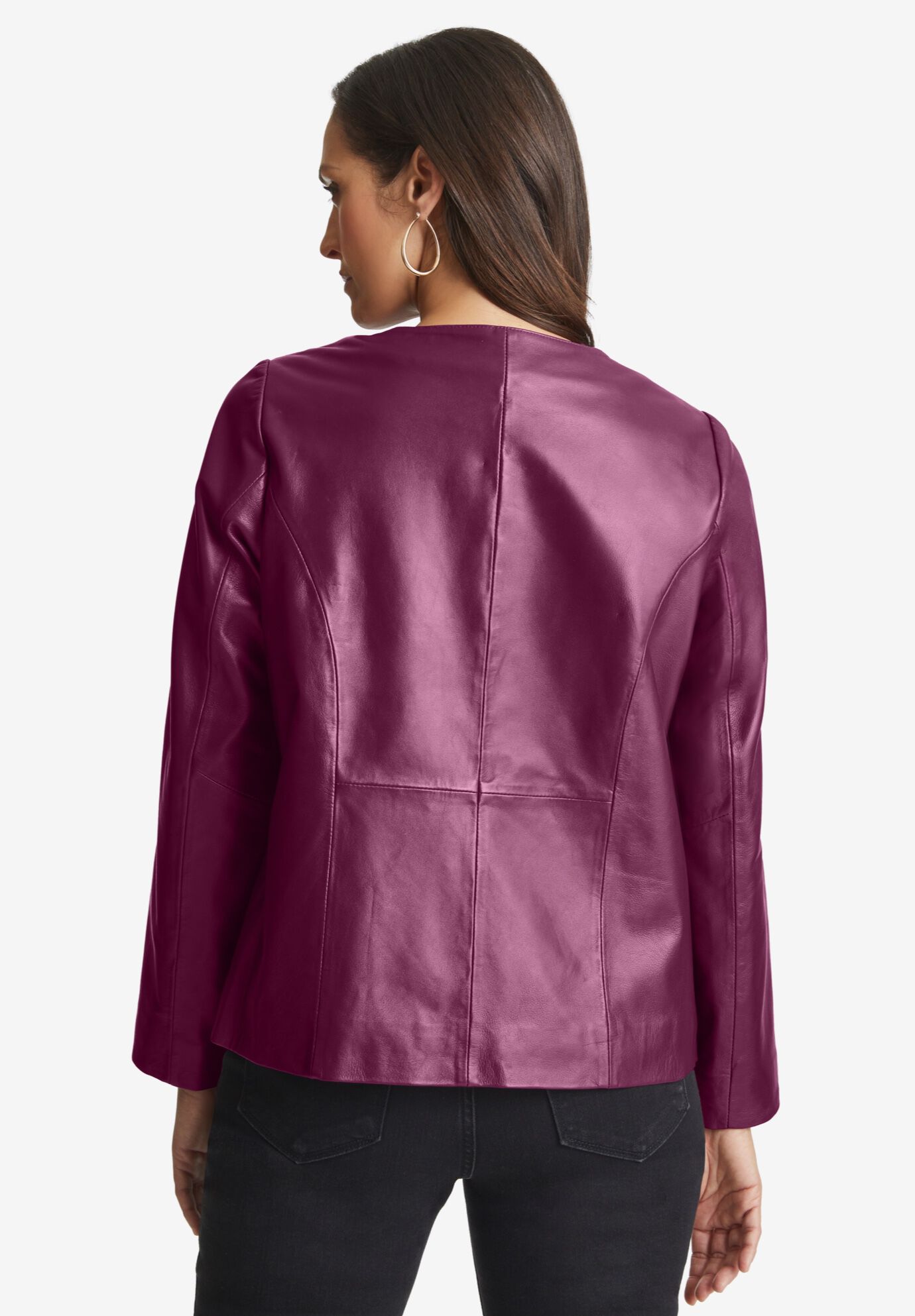 Leather Lady Jacket, BLACK, on-hover image number 1
