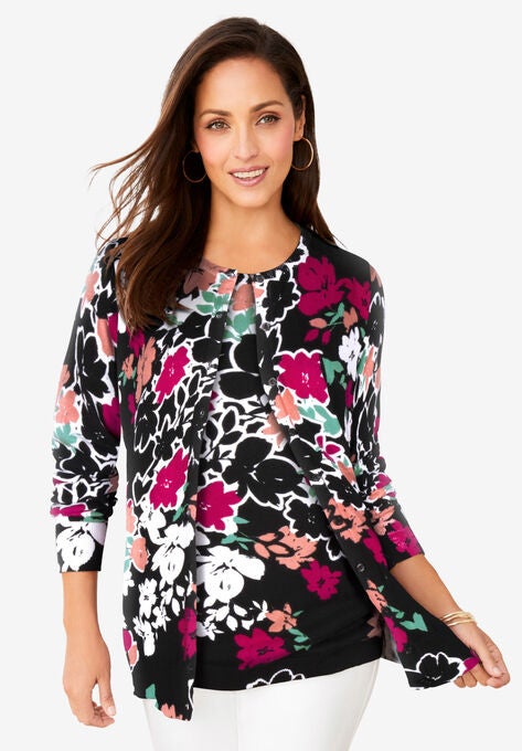 Fine Gauge Cardigan, , alternate image number null