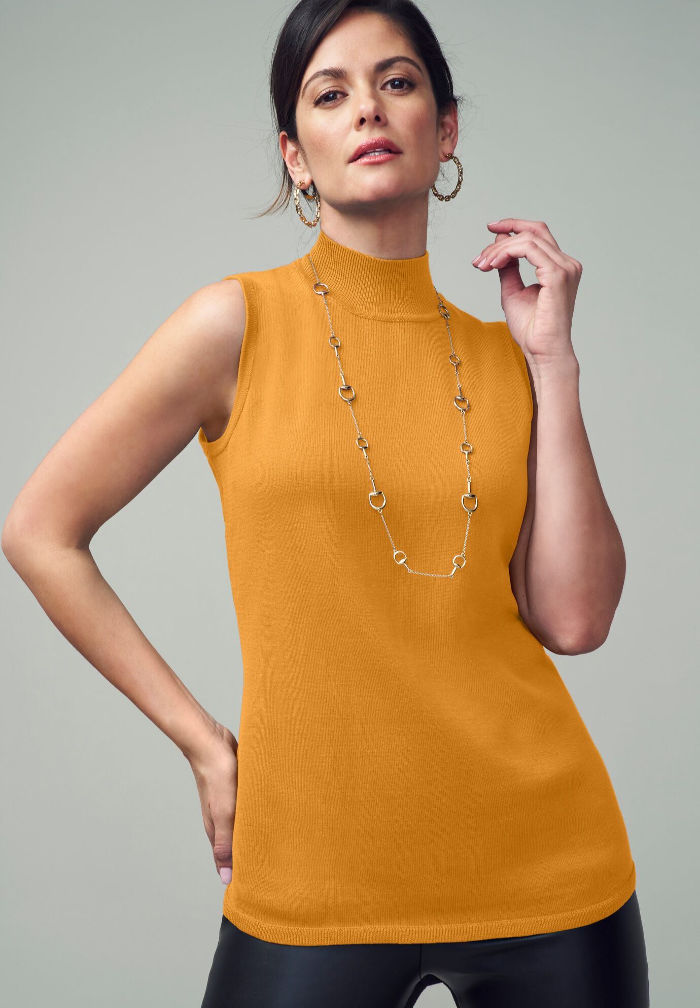 Fine Gauge Mockneck Sweater, , alternate image number 3