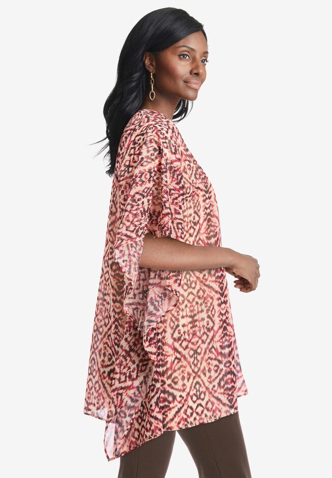 Caftan Top, RED AZTEC IKAT, alternate image number null