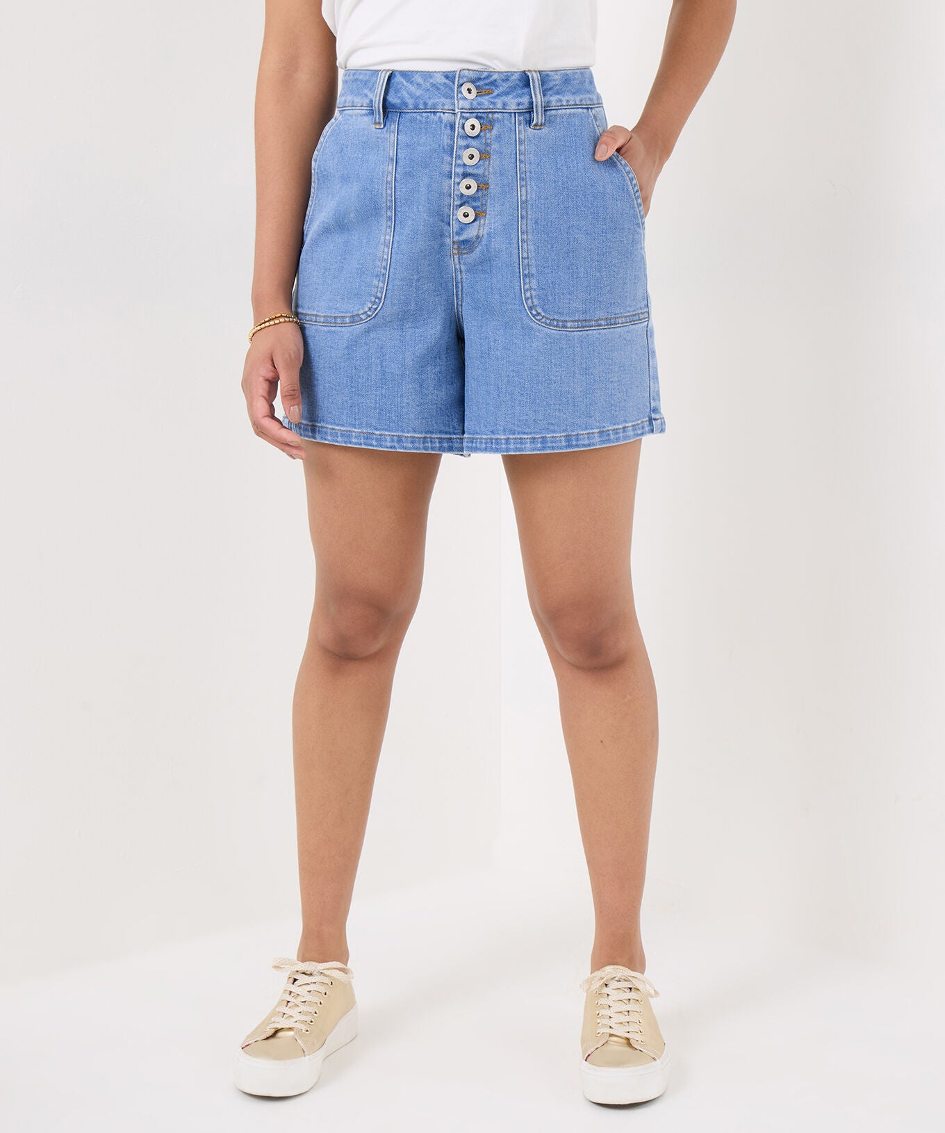 Mom Jean Shorts, LIGHT BLUE, hi-res image number 0