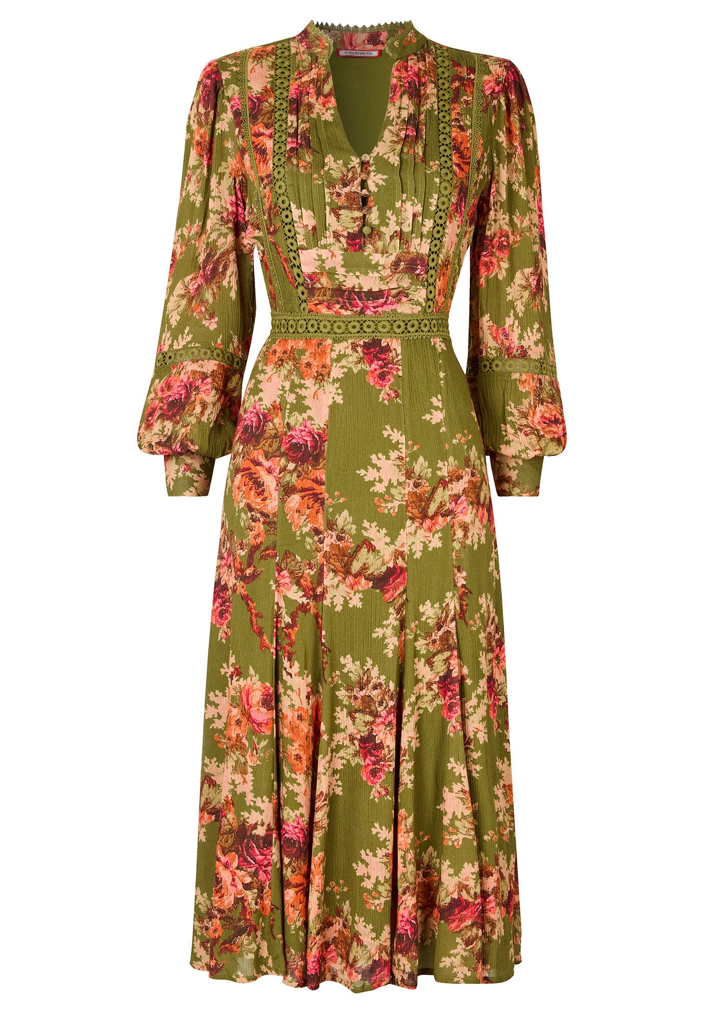 Autumn Peasant Maxi Dress, OLIVE BATIK BLOOM, alternate image number 4