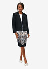 Single Breasted Jacket Dress, BLACK SKETCH FLORAL BORDER, hi-res image number null