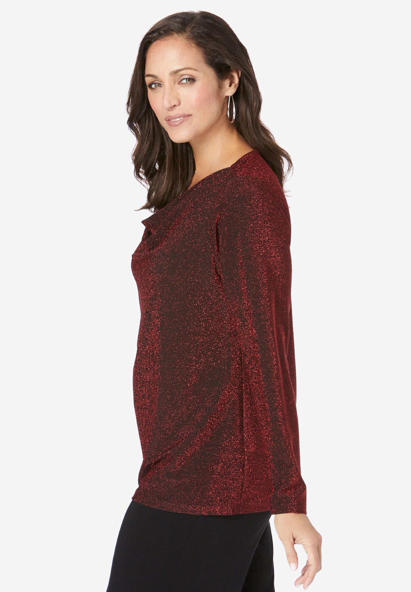 Shimmer Cowl Neck, , alternate image number 2