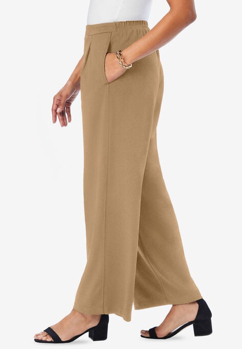 Wide Leg Crepe Pants, , alternate image number null