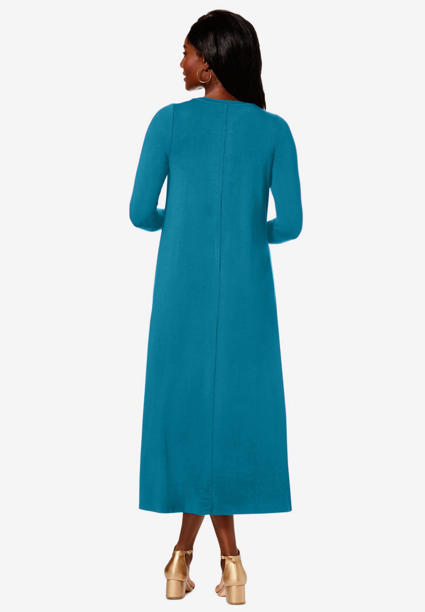 Double Layered Midi Dress - Versatile Design, Rich Burgundy | Ellos