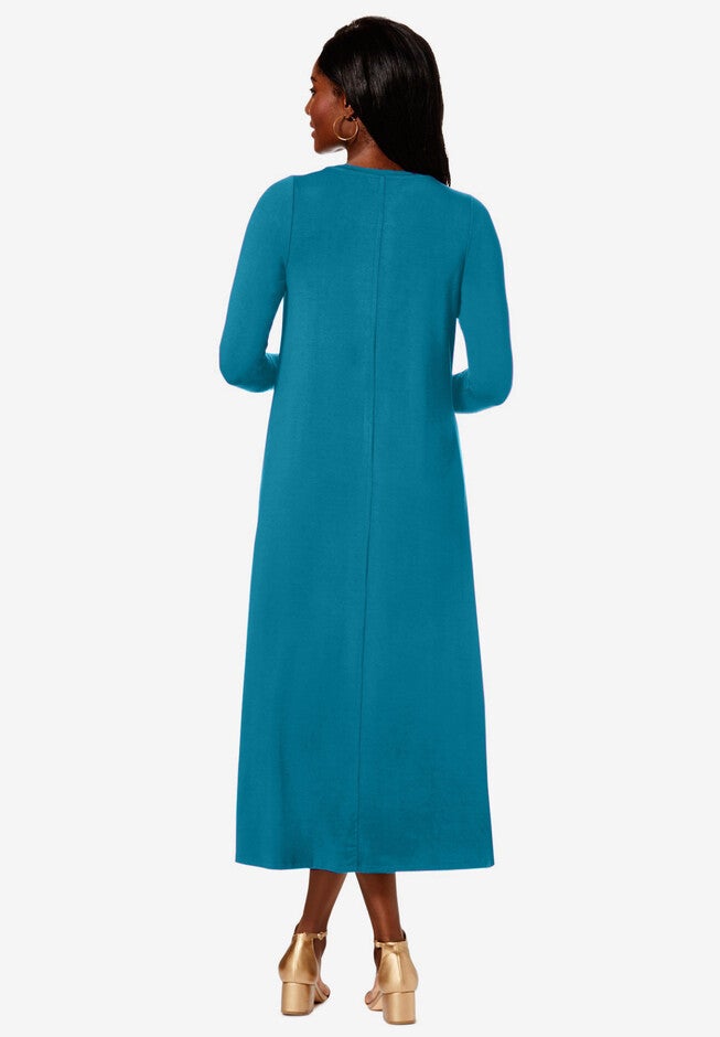 Double Layered Midi Dress - Versatile Design, Rich Burgundy | Ellos
