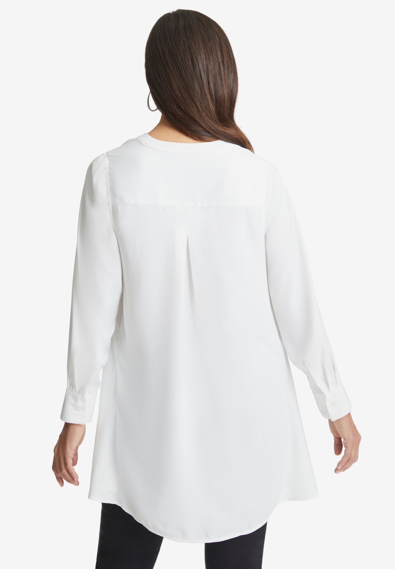 Georgette High Low Tunic, CLASSIC RED FLORAL HOUNDSTOOTH, on-hover image number 1