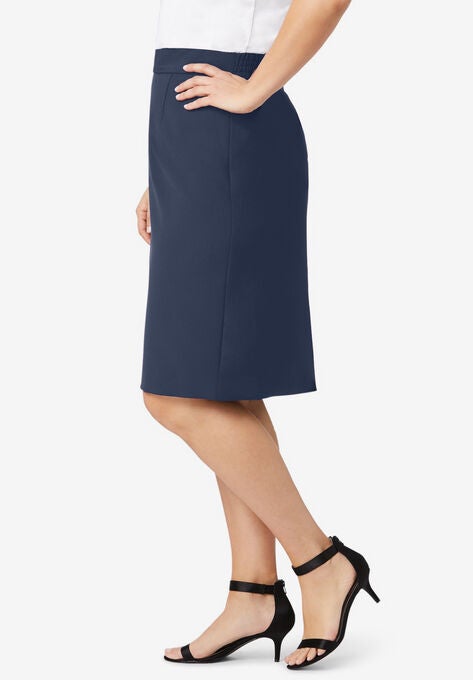 Tummy Control Bi-Stretch Pencil Skirt, , alternate image number null