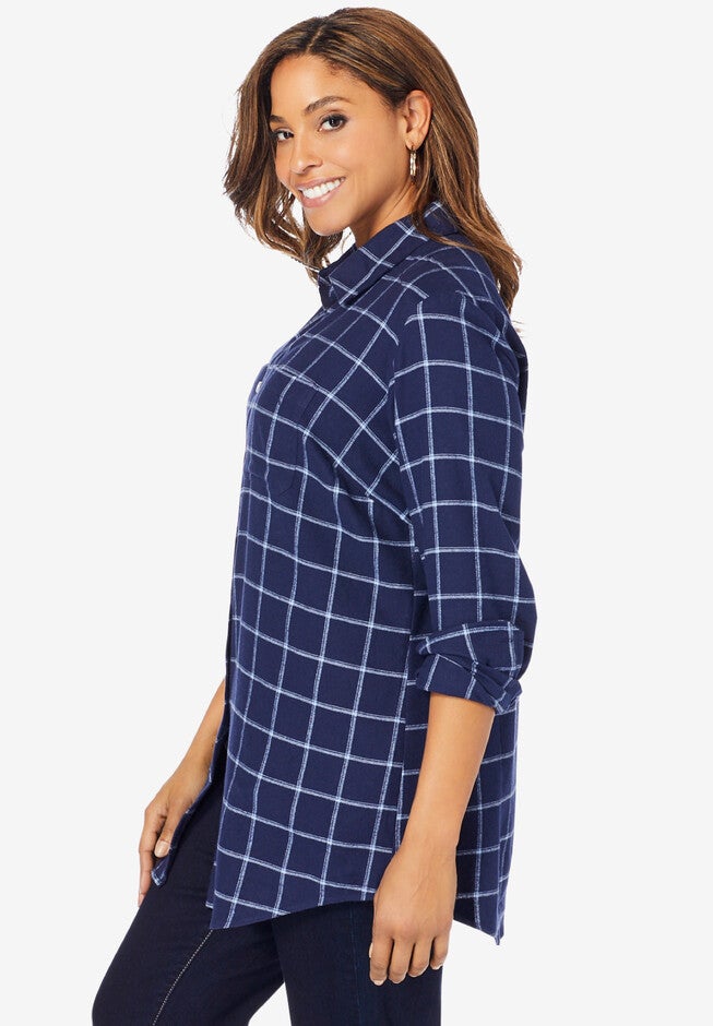 Long Sleeve Flannel Shirt, , alternate image number 2