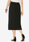 Knit Midi Skirt, BLACK, hi-res image number 0