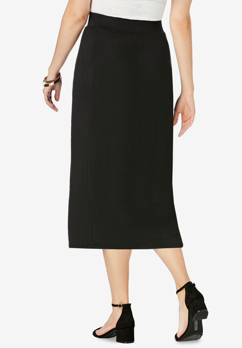 Everyday Knit Midi Skirt, BLACK, hi-res image number null