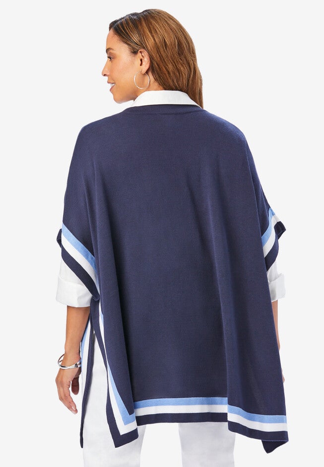 Colorblock Poncho, , on-hover image number 1