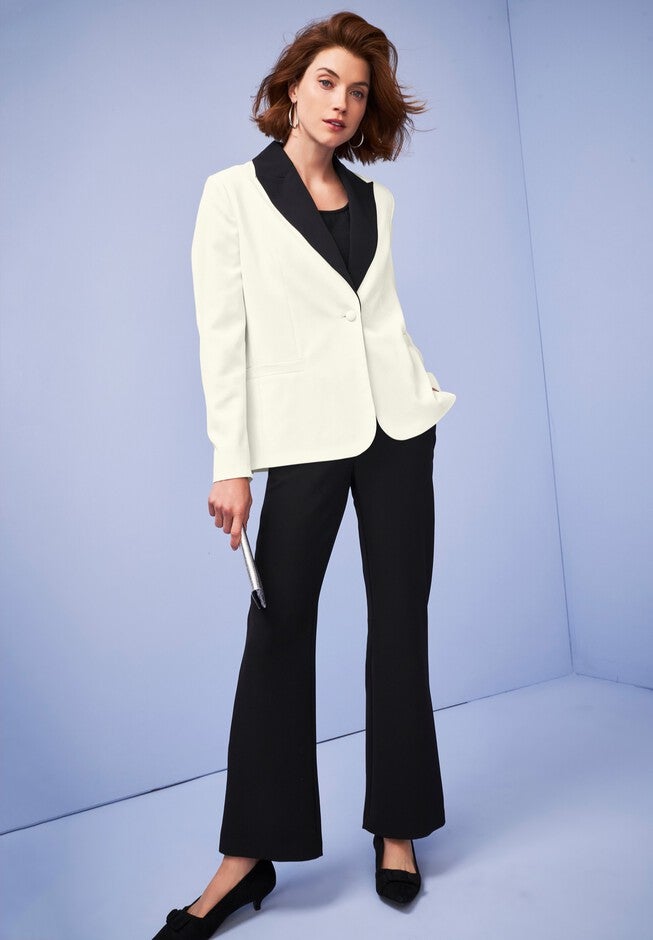 Contrast Collared Blazer, , alternate image number null