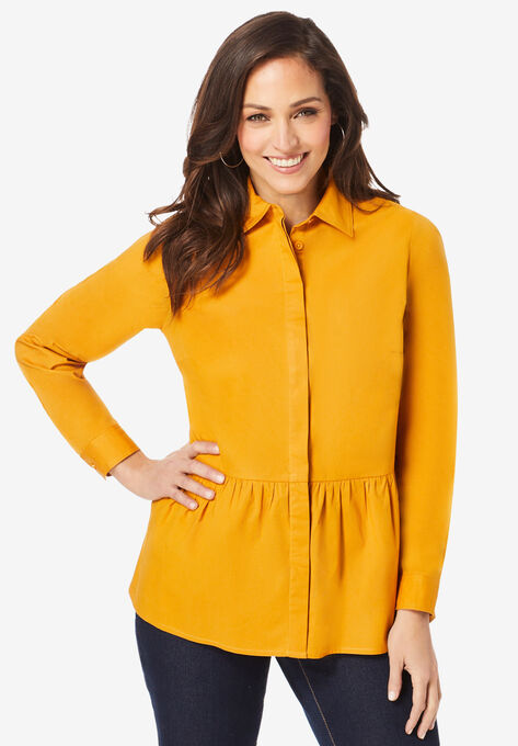 Peplum Blouse, RICH GOLD, hi-res image number null