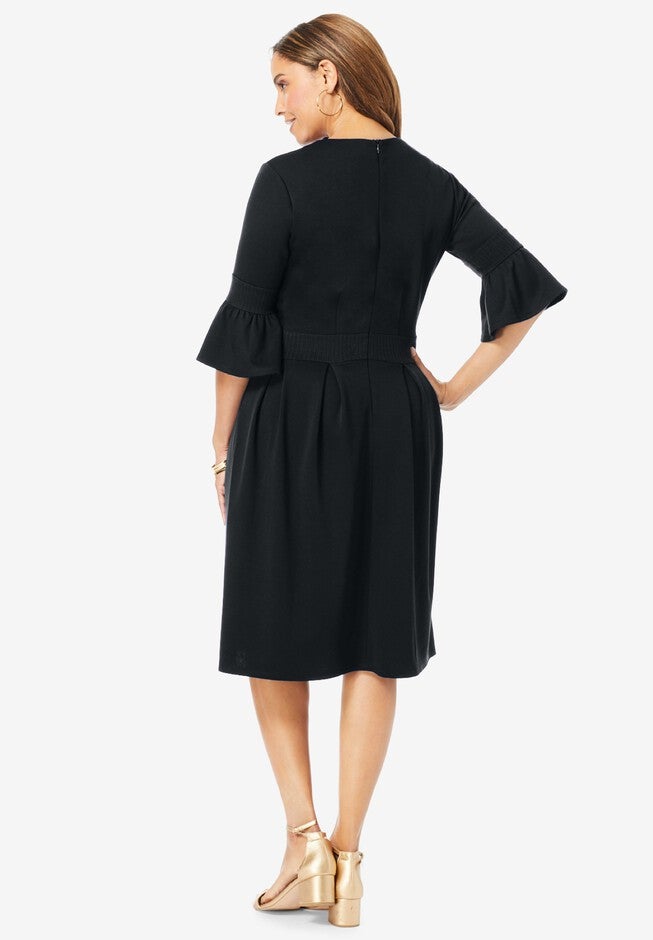 Ponte Fit & Flare Dress, , on-hover image number null