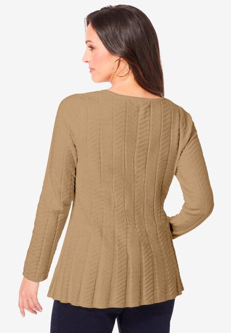 Chevron Fit & Flare Sweater, , on-hover image number null