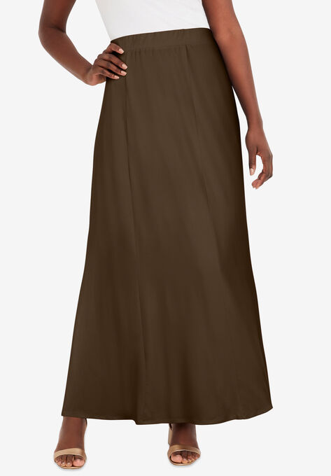 Knit Maxi Skirt, CHOCOLATE, hi-res image number null
