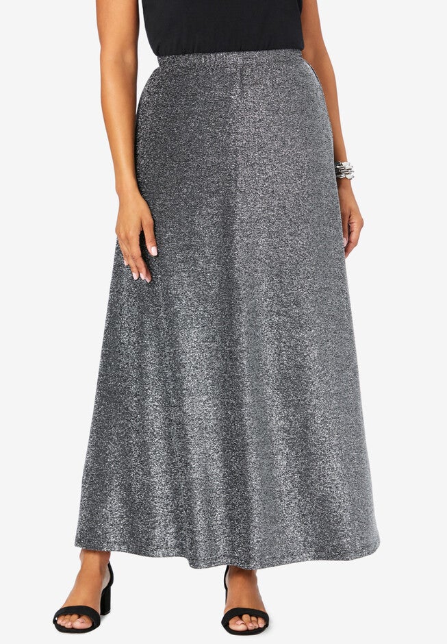 Shimmer Maxi Skirt, BLACK SHIMMER, hi-res image number 0